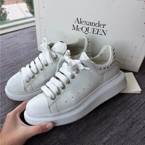 Alexander McQueen Oversized Sneakers White Studded | Size 8 (EU 38) | Box